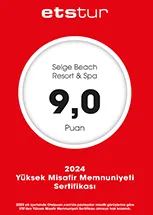 ETSTur Yüksek Misafir Memnuniyeti Sertifikası — Selge Beach Resort sertifikası